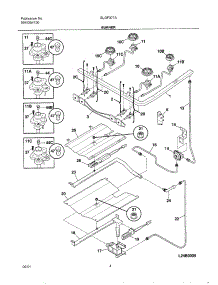 05 - Burner parts for Frigidaire Range GLGF377ABA from AppliancePartsPros.com