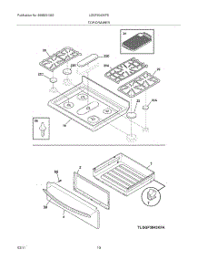 09 - Top / Drawer parts for Frigidaire Range LGGF3043KFE from AppliancePartsPros.com