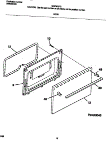 06 - Door parts for Frigidaire Range MGF303PGWD from AppliancePartsPros.com
