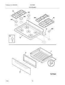 09 - Top / Drawer parts for Frigidaire Range GLGF388DBB from AppliancePartsPros.com