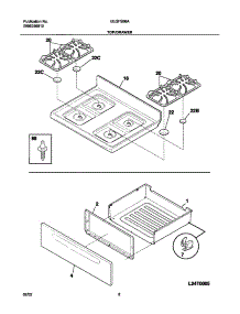 09 - Top / Drawer parts for Frigidaire Range GLGFS66ABC from AppliancePartsPros.com