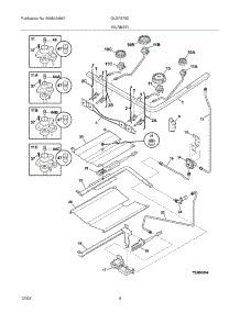05 - Burner parts for Frigidaire Range GLGFS75DCB from AppliancePartsPros.com