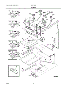 05 - Burner parts for Frigidaire Range GLGF389GBB from AppliancePartsPros.com