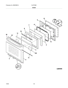 11 - Door parts for Frigidaire Range GLGFS66CSB from AppliancePartsPros.com
