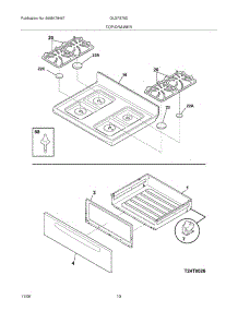 09 - Top / Drawer parts for Frigidaire Range GLGFS75DBH from AppliancePartsPros.com