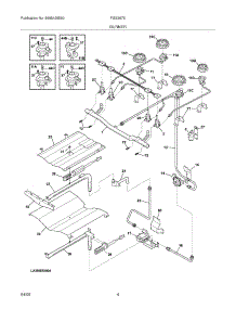 05 - Burner parts for Frigidaire Range FGS367EBA from AppliancePartsPros.com