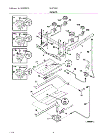 05 - Burner parts for Frigidaire Range GLGFS66CBB from AppliancePartsPros.com