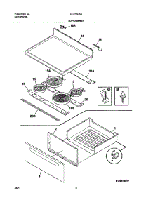 07 - Top / Drawer parts for Frigidaire Range GLEFS76ASC from AppliancePartsPros.com