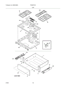 09 - Top parts for Frigidaire Range FGS367ECC from AppliancePartsPros.com