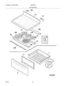 07 - Top / Drawer parts for Frigidaire Range GLEFS79DQA from AppliancePartsPros.com