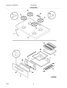 09 - Top / Drawer parts for Frigidaire Range FPF303CWB from AppliancePartsPros.com