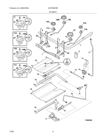 05 - Burner parts for Frigidaire Range GLGF382DBD from AppliancePartsPros.com