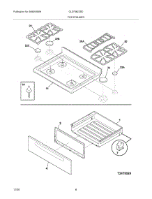 09 - Top / Drawer parts for Frigidaire Range GLGF382DBD from AppliancePartsPros.com
