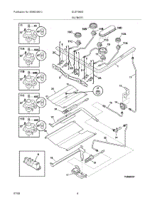 05 - Burner parts for Frigidaire Range GLGF389GBE from AppliancePartsPros.com
