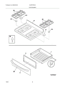 09 - Top / Drawer parts for Frigidaire Range GLGFS75DCA from AppliancePartsPros.com