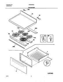 07 - Top / Drawer parts for Frigidaire Range NGSE3WZAQC from AppliancePartsPros.com