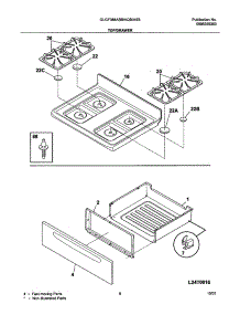 09 - Top / Drawer parts for Frigidaire Range GLGF388ASB from AppliancePartsPros.com