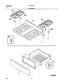 09 - Top / Drawer parts for Frigidaire Range NGSG3PZAQC from AppliancePartsPros.com