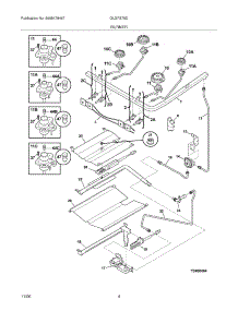 05 - Burner parts for Frigidaire Range GLGFS75DQH from AppliancePartsPros.com