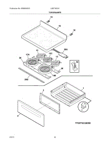 07 - Top / Drawer parts for Frigidaire Range LGEF3033KWD from AppliancePartsPros.com