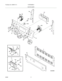 03 - Backguard parts for Frigidaire Range PLEFZ398ECD from AppliancePartsPros.com