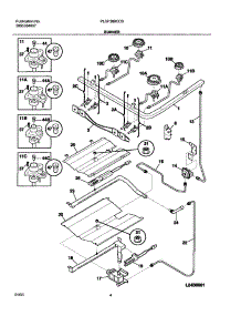 05 - Burner parts for Frigidaire Range PLGF389CCB from AppliancePartsPros.com