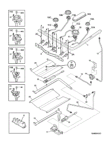05 - Burner parts for Frigidaire Range PLGFMZ98GCH from AppliancePartsPros.com