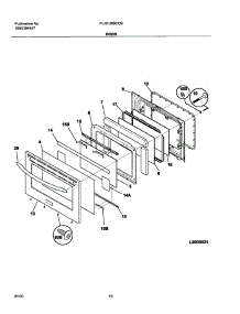 11 - Door parts for Frigidaire Range PLGF389CCB from AppliancePartsPros.com