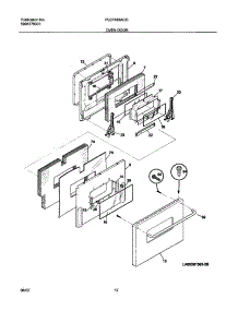 11 - Oven Door parts for Frigidaire Range PLEF489ACD from AppliancePartsPros.com