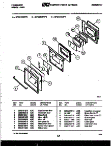 04 - Door Parts parts for Frigidaire Range GPG34BNW3 from AppliancePartsPros.com