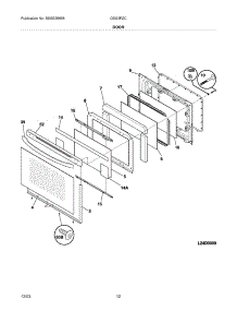 11 - Door parts for Frigidaire Range GSG3PZCSB from AppliancePartsPros.com