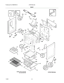 07 - Body parts for Frigidaire Range LFGF3022LSA from AppliancePartsPros.com