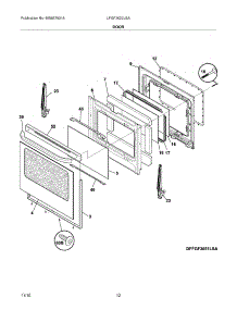 11 - Door parts for Frigidaire Range LFGF3022LSA from AppliancePartsPros.com