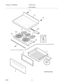 07 - Top / Drawer parts for Frigidaire Range LGEF3031KMA from AppliancePartsPros.com