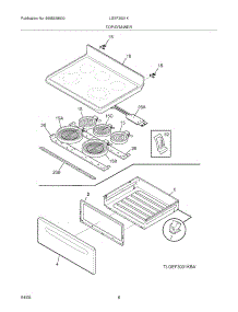 07 - Top / Drawer parts for Frigidaire Range LGEF3031KBA from AppliancePartsPros.com
