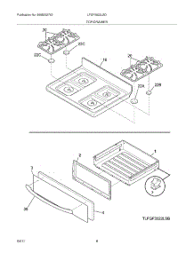 09 - Top / Drawer parts for Frigidaire Range LFGF3022LSD from AppliancePartsPros.com