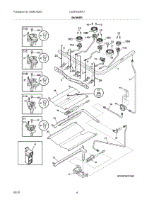 05 - Burner parts for Frigidaire Range LGGF3042KFJ from AppliancePartsPros.com