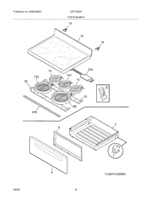 07 - Top / Drawer parts for Frigidaire Range LGEF3033KBA from AppliancePartsPros.com