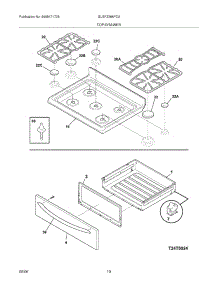 09 - Top / Drawer parts for Frigidaire Range GLGFZ386FCA from AppliancePartsPros.com