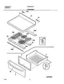 07 - Top / Drawer parts for Frigidaire Range GSE3WZCCA from AppliancePartsPros.com