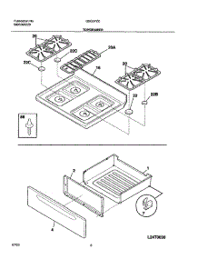 09 - Top / Drawer parts for Frigidaire Range GSG3PZCQA from AppliancePartsPros.com