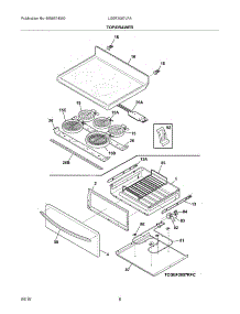 07 - Top / Drawer parts for Frigidaire Range LGEF3057LFA from AppliancePartsPros.com
