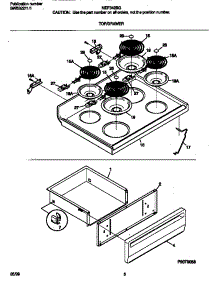04 - Top / Drawer parts for Frigidaire Range MEF342BGWD from AppliancePartsPros.com