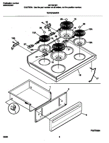 04 - Top / Drawer parts for Frigidaire Range MFF351BCWC from AppliancePartsPros.com