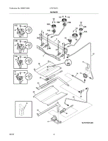05 - Burner parts for Frigidaire Range LFGF3027LBA from AppliancePartsPros.com