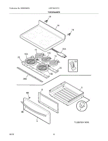 07 - Top / Drawer parts for Frigidaire Range LGEF3041KFC from AppliancePartsPros.com