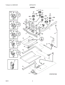 05 - Burner parts for Frigidaire Range LGGF3042KFH from AppliancePartsPros.com
