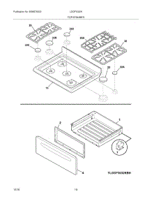 09 - Top / Drawer parts for Frigidaire Range LGGF3032KBH from AppliancePartsPros.com