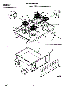 05 - Top / Drawer parts for Frigidaire Range MEF352SFWA from AppliancePartsPros.com