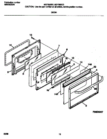 05 - Door parts for Frigidaire Range MEF352BGDD from AppliancePartsPros.com